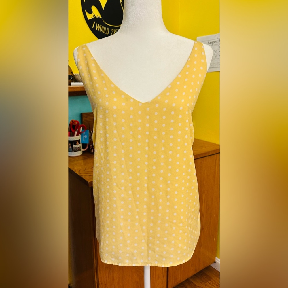 A New Day Yellow Polka Dot Tank Top